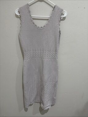 C&C California Sleeveless Knit Midi Dress in Light Gray